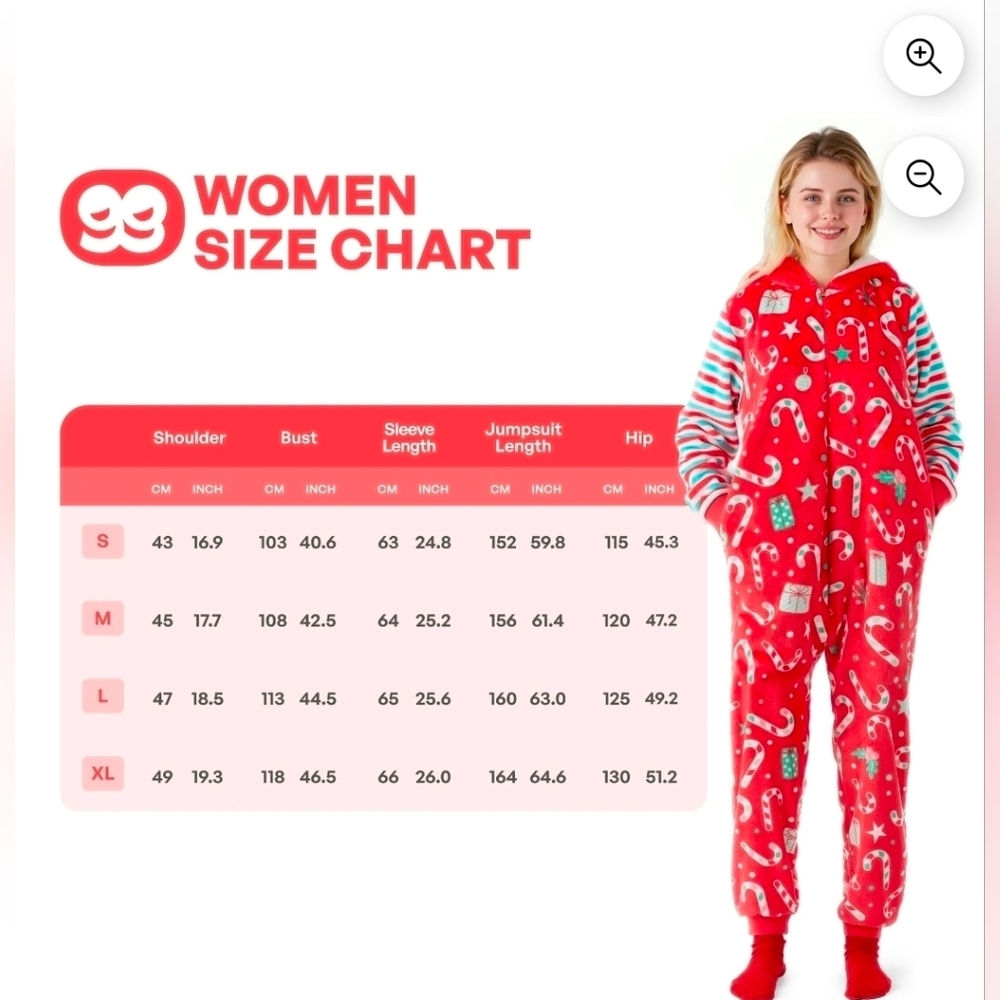 Giggling Getup,Joyfy Christmas Pajamas Hoody Jumpsuit, Size Small - Picture 5 of 11